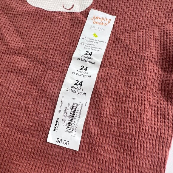 Jumping Beans Baby Bodysuit 24M Rust Waffle Thermal Knit Polar Bear Graphic - Picture 5 of 8